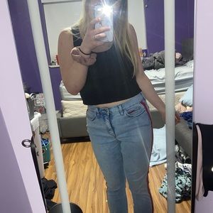 Red striped Tommy jeans